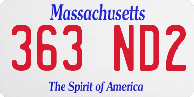 MA license plate 363ND2