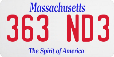 MA license plate 363ND3