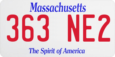 MA license plate 363NE2