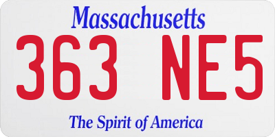 MA license plate 363NE5