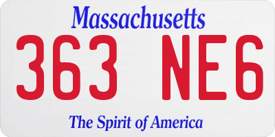MA license plate 363NE6