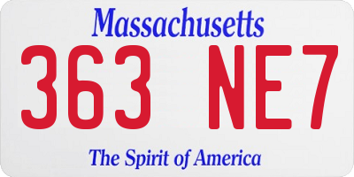 MA license plate 363NE7