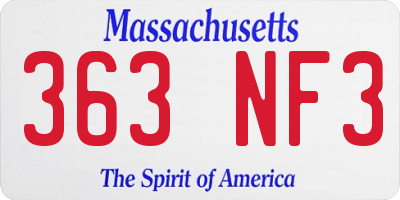 MA license plate 363NF3
