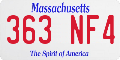 MA license plate 363NF4
