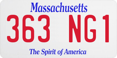 MA license plate 363NG1