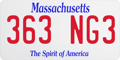 MA license plate 363NG3