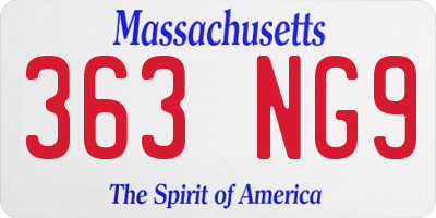 MA license plate 363NG9