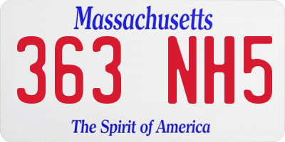MA license plate 363NH5