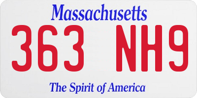 MA license plate 363NH9