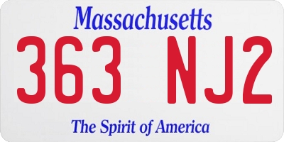 MA license plate 363NJ2