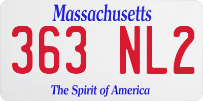 MA license plate 363NL2