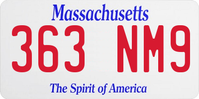MA license plate 363NM9