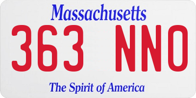 MA license plate 363NN0