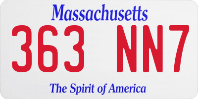 MA license plate 363NN7