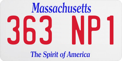 MA license plate 363NP1