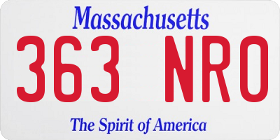 MA license plate 363NR0