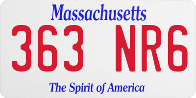 MA license plate 363NR6