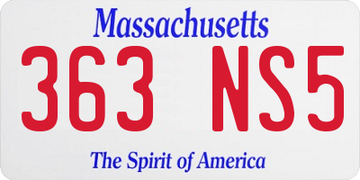 MA license plate 363NS5