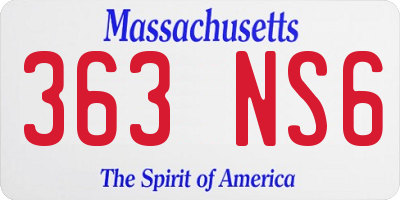 MA license plate 363NS6