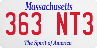 MA license plate 363NT3