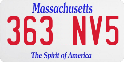 MA license plate 363NV5