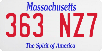 MA license plate 363NZ7