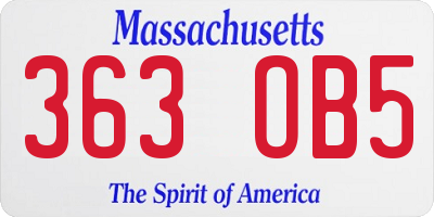 MA license plate 363OB5