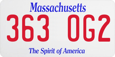 MA license plate 363OG2