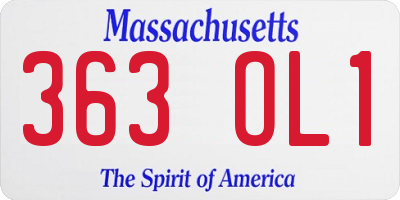 MA license plate 363OL1