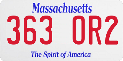 MA license plate 363OR2
