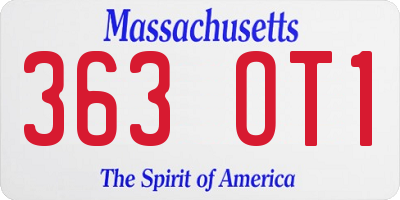MA license plate 363OT1