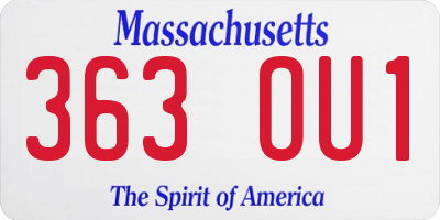 MA license plate 363OU1