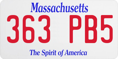 MA license plate 363PB5