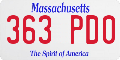 MA license plate 363PD0