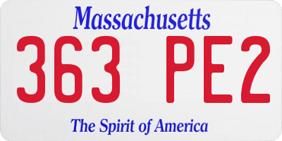 MA license plate 363PE2