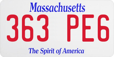 MA license plate 363PE6