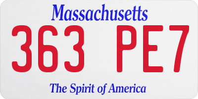 MA license plate 363PE7