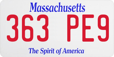 MA license plate 363PE9