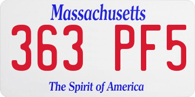 MA license plate 363PF5