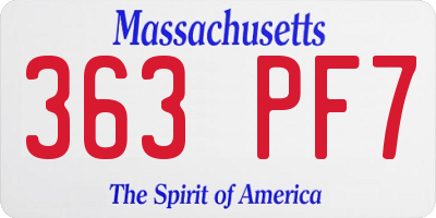 MA license plate 363PF7