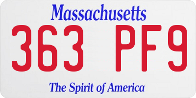 MA license plate 363PF9