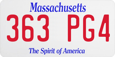 MA license plate 363PG4