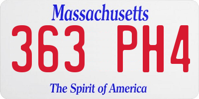 MA license plate 363PH4