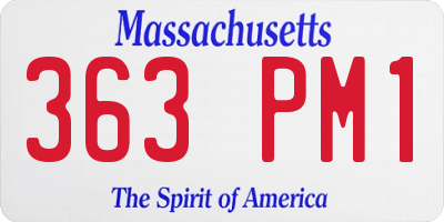 MA license plate 363PM1