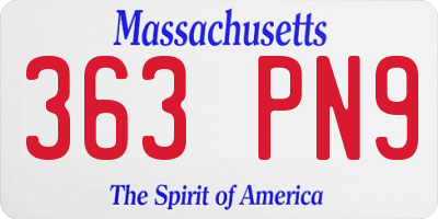 MA license plate 363PN9