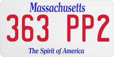 MA license plate 363PP2