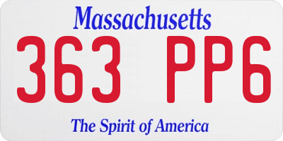 MA license plate 363PP6