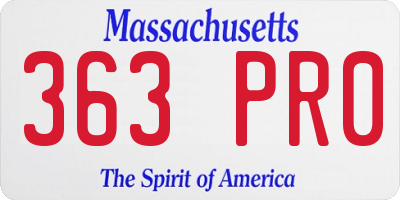 MA license plate 363PR0