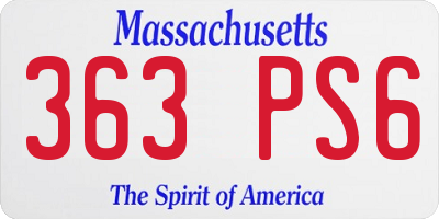 MA license plate 363PS6