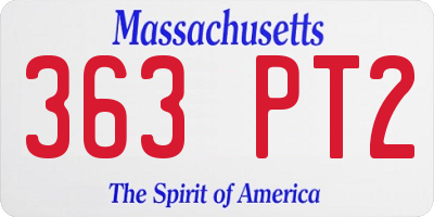 MA license plate 363PT2